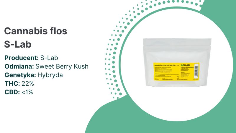 Cannabis flos S-LAB THC 22%, CBD ≤1% Sweet Berry Kush